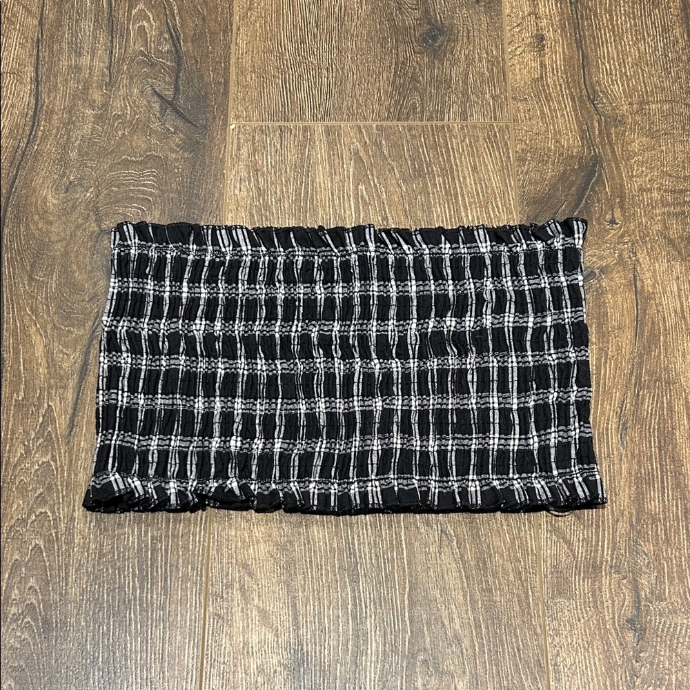 Etophe Studios | Black and White Plaid Tube Top